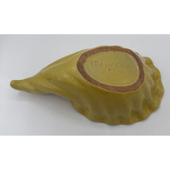 Vintage Frankoma Cornucopia Pottery Desert Gold/Buttercup Glazed Dish 12" #222 - Picture 10 of 14
